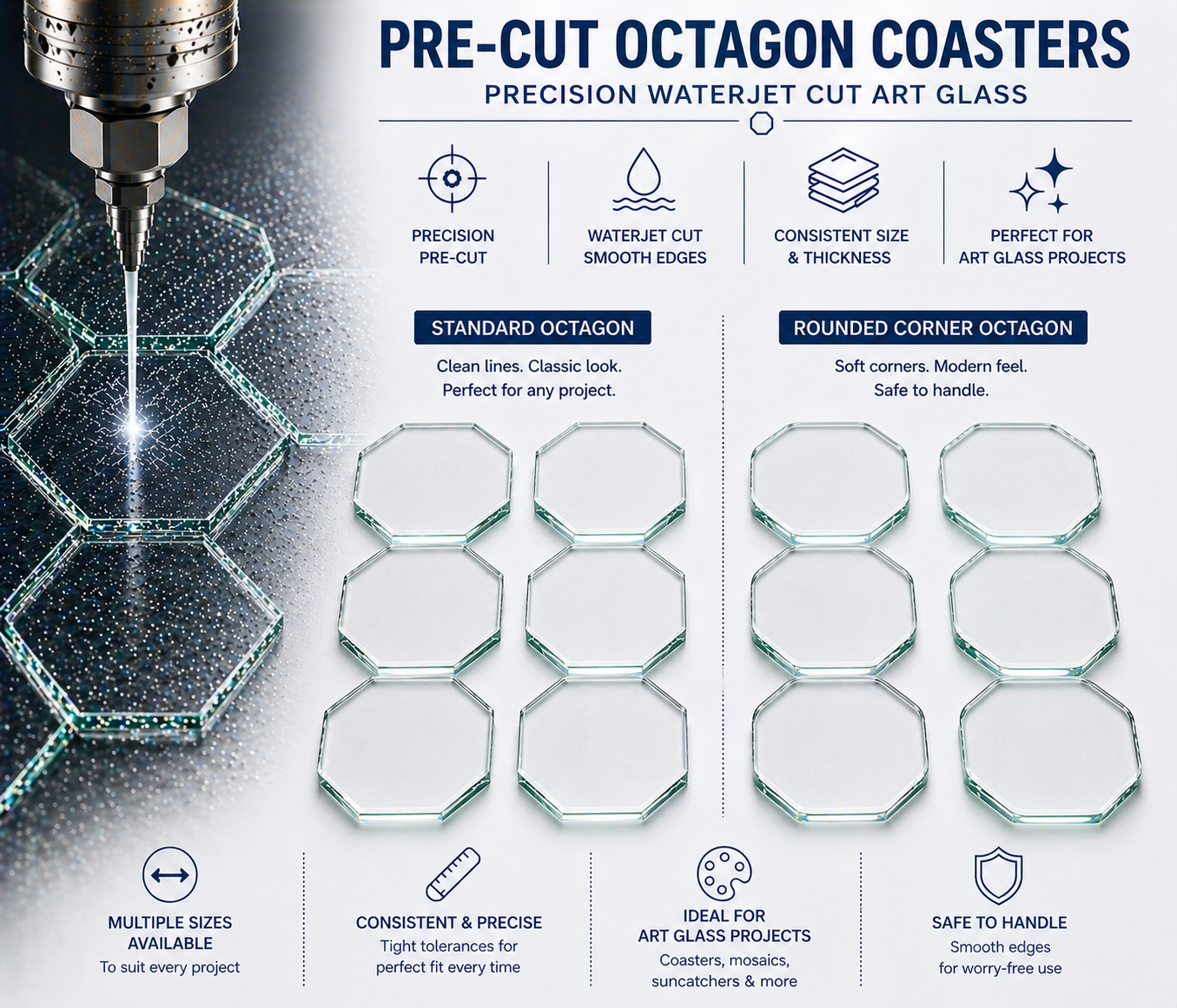 Pre-Cut Coaster Blanks - Octagon