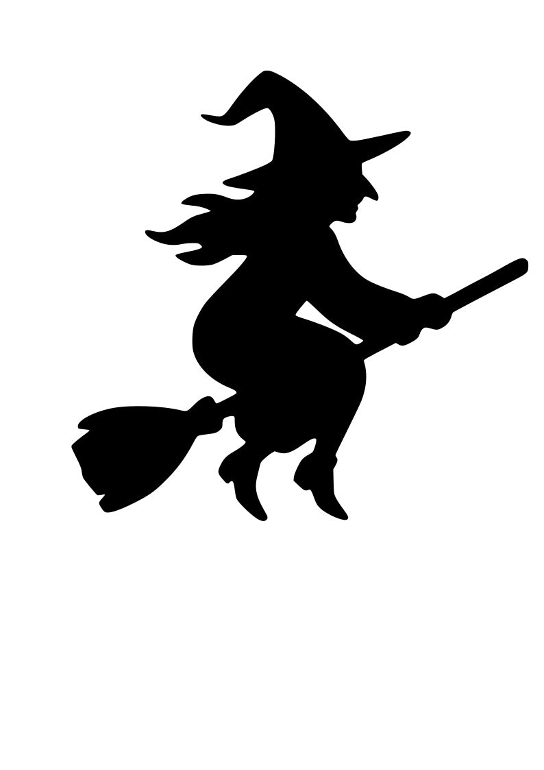 Witch On Broomstick pre-cut glass product