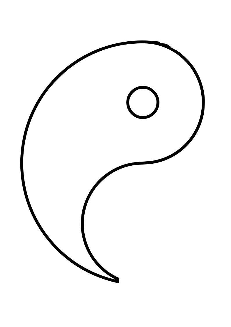 Ying Yang Half pre-cut glass product