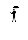 Man With Umbrella pre-cut glass product